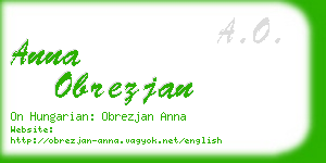 anna obrezjan business card